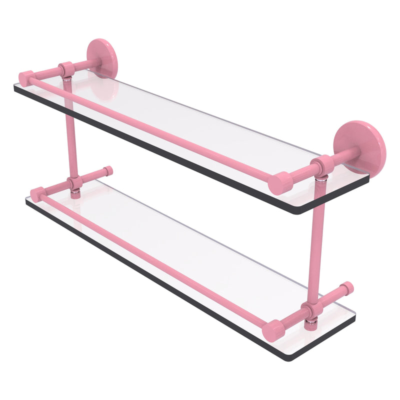 Prestige Skyline Collection Tempered Double Glass Shelf with Gallery Rail