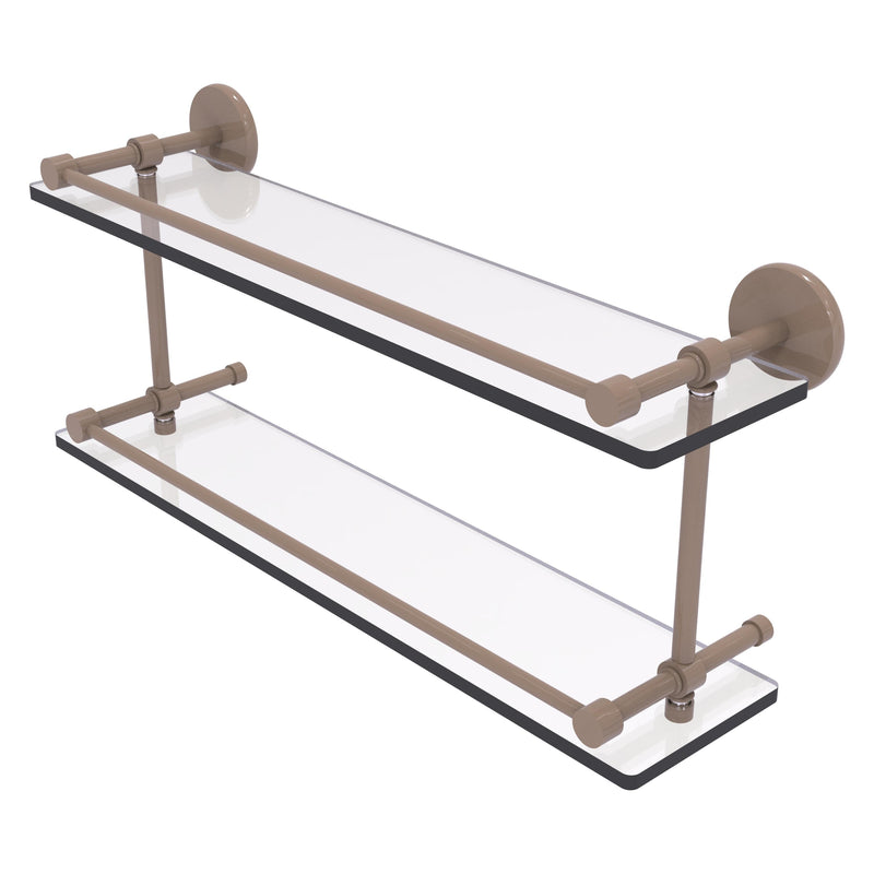 Prestige Skyline Collection Tempered Double Glass Shelf with Gallery Rail