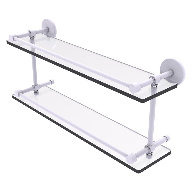 Prestige Skyline Collection Tempered Double Glass Shelf with Gallery Rail