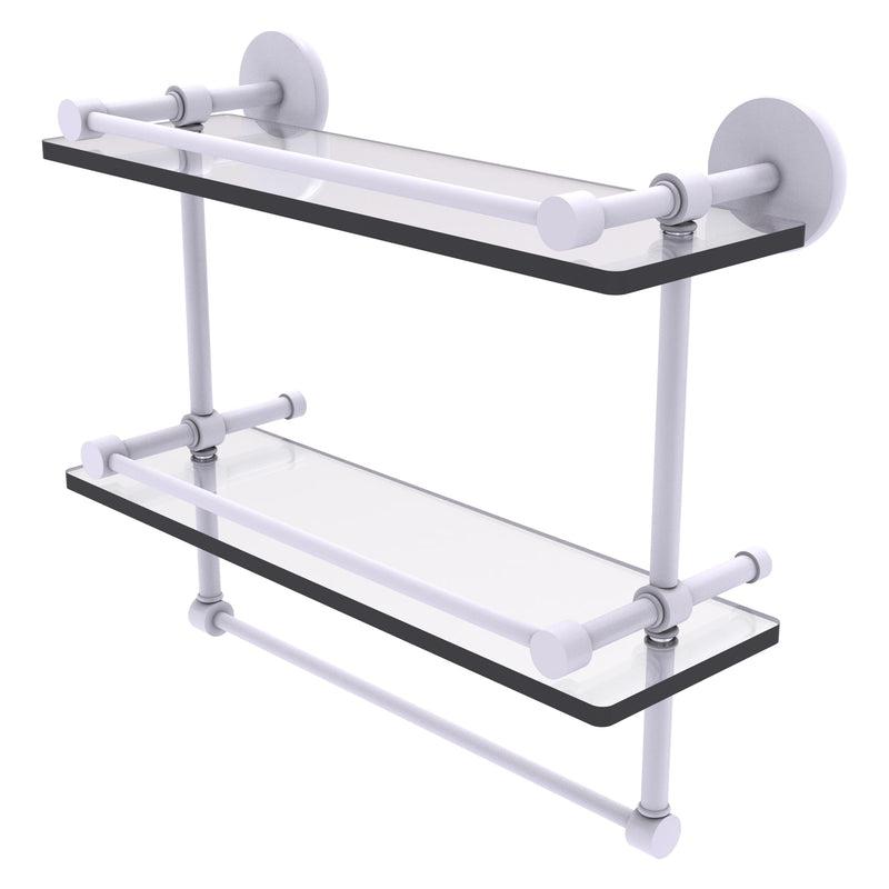 Prestige Skyline Collection Gallery Double Glass Shelf with Towel Bar