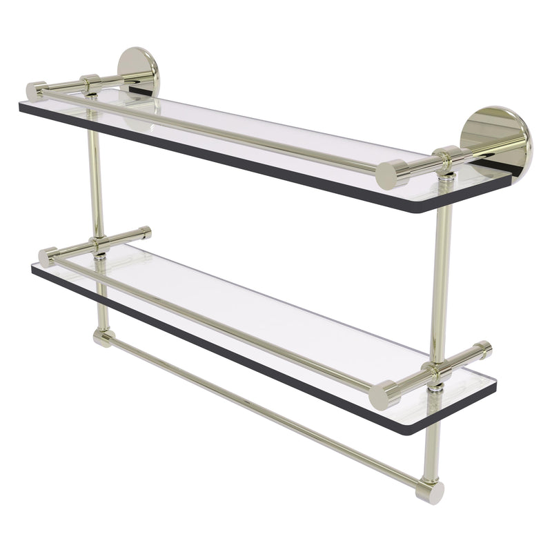 Prestige Skyline Collection Gallery Double Glass Shelf with Towel Bar