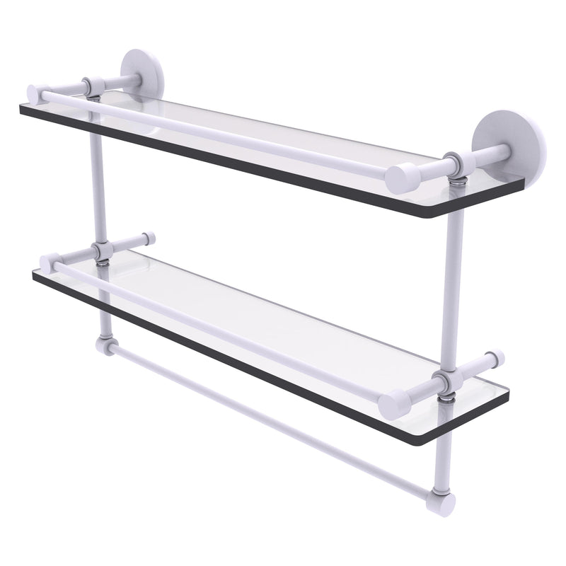 Prestige Skyline Collection Gallery Double Glass Shelf with Towel Bar