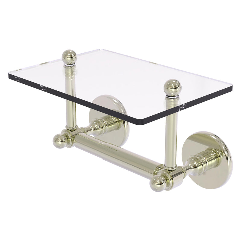 Prestige Skyline Collection Two Post Toilet Tissue Holder with Glass Shelf