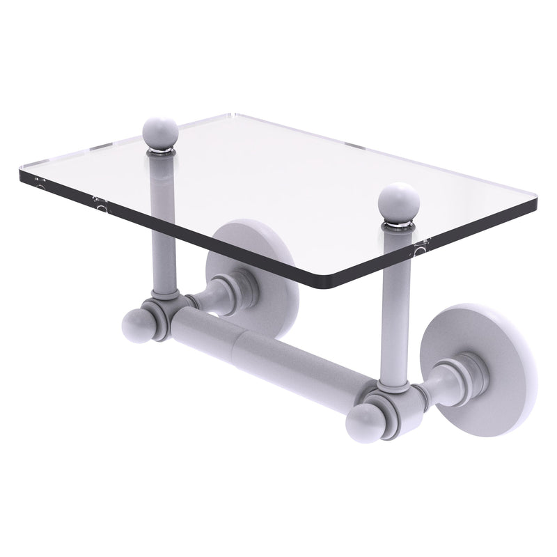 Prestige Skyline Collection Two Post Toilet Tissue Holder with Glass Shelf