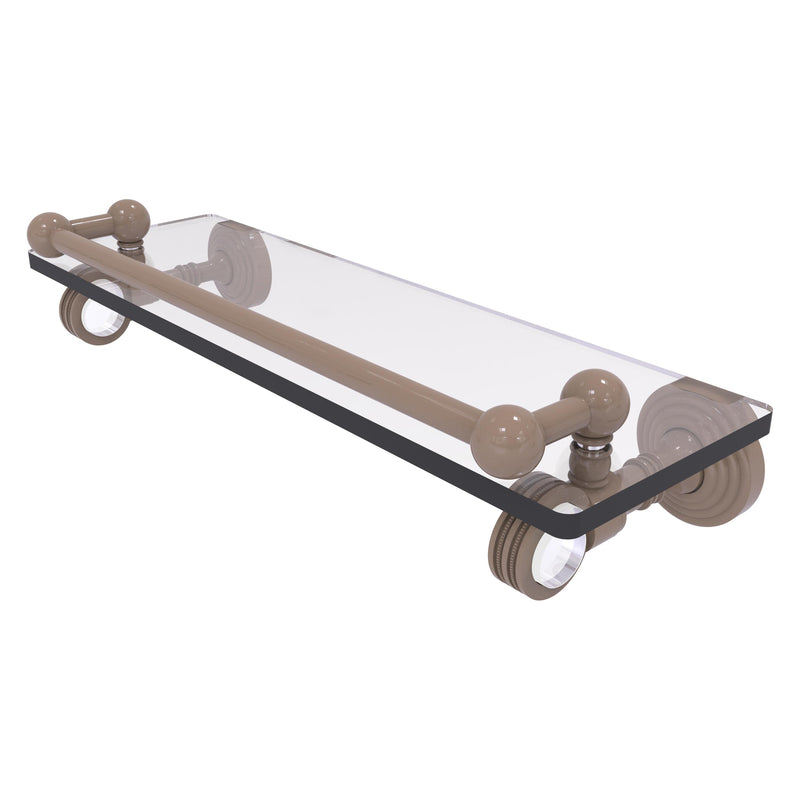 Pacific Grove Collection Glass Shelf with Gallery Rail with Dotted Accents