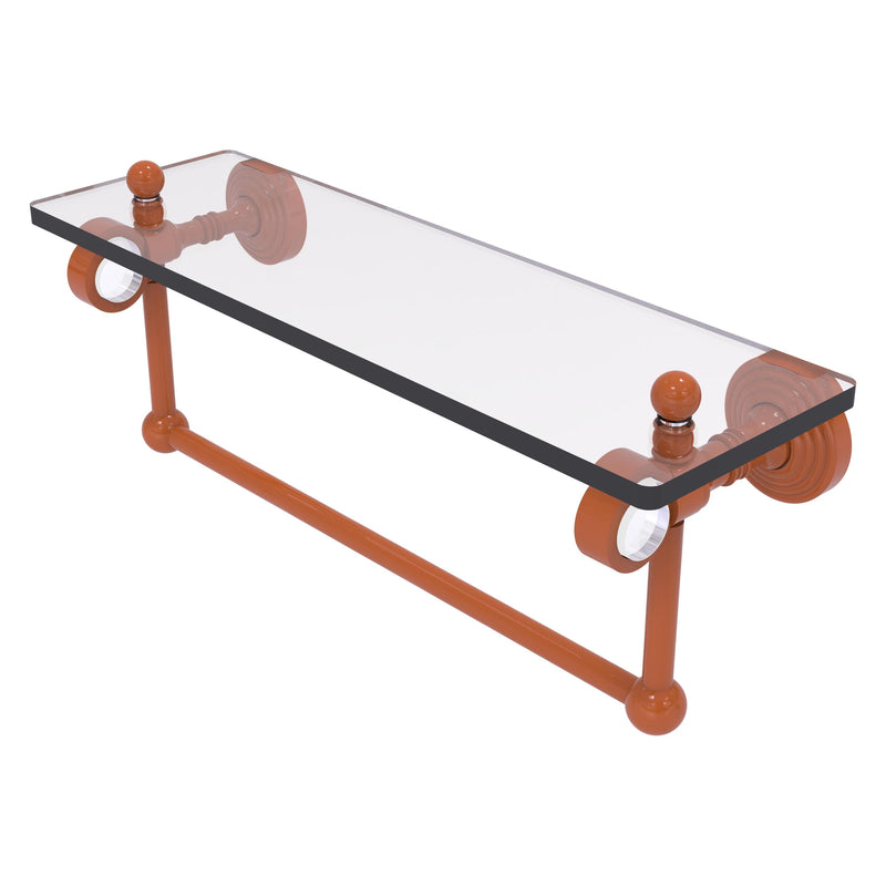 Pacific Grove Collection Glass Shelf with Towel Bar with Smooth Accents