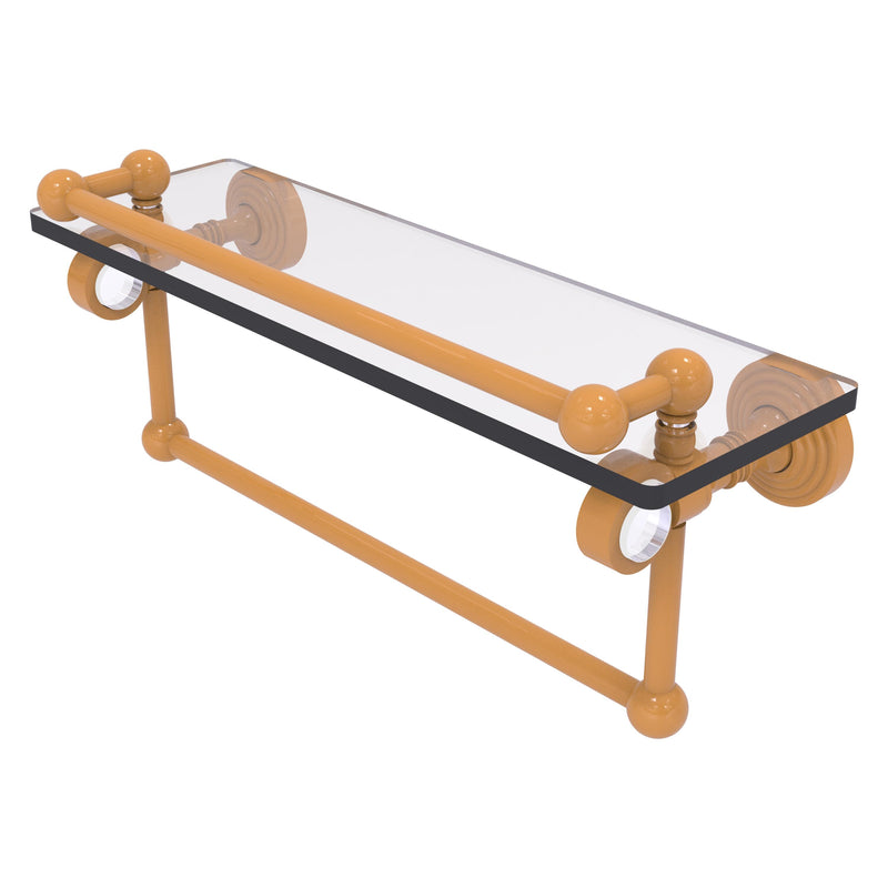 Pacific Grove Collection Glass Shelf with Gallery Rail and Towel Bar with Smooth Accents