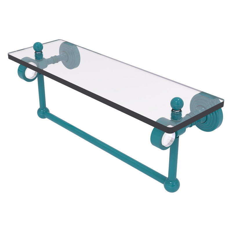 Pacific Grove Collection Glass Shelf with Towel Bar with Smooth Accents