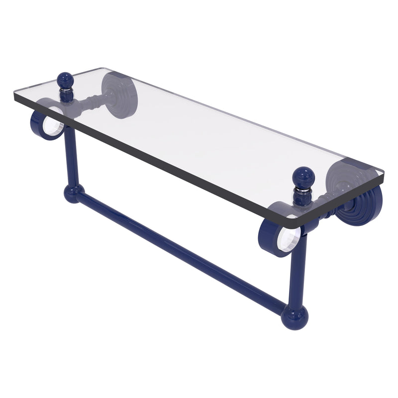 Pacific Grove Collection Glass Shelf with Towel Bar with Smooth Accents