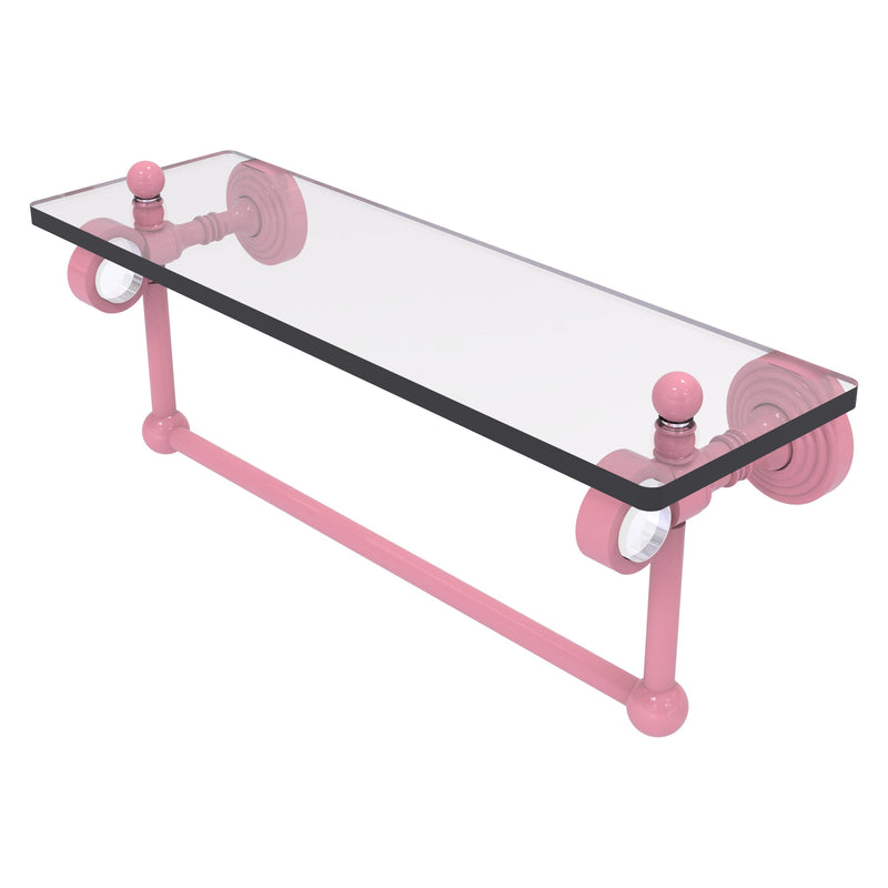 Pacific Grove Collection Glass Shelf with Towel Bar with Smooth Accents