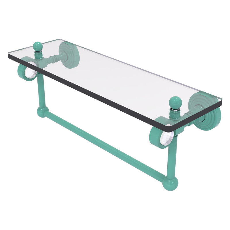 Pacific Grove Collection Glass Shelf with Towel Bar with Smooth Accents