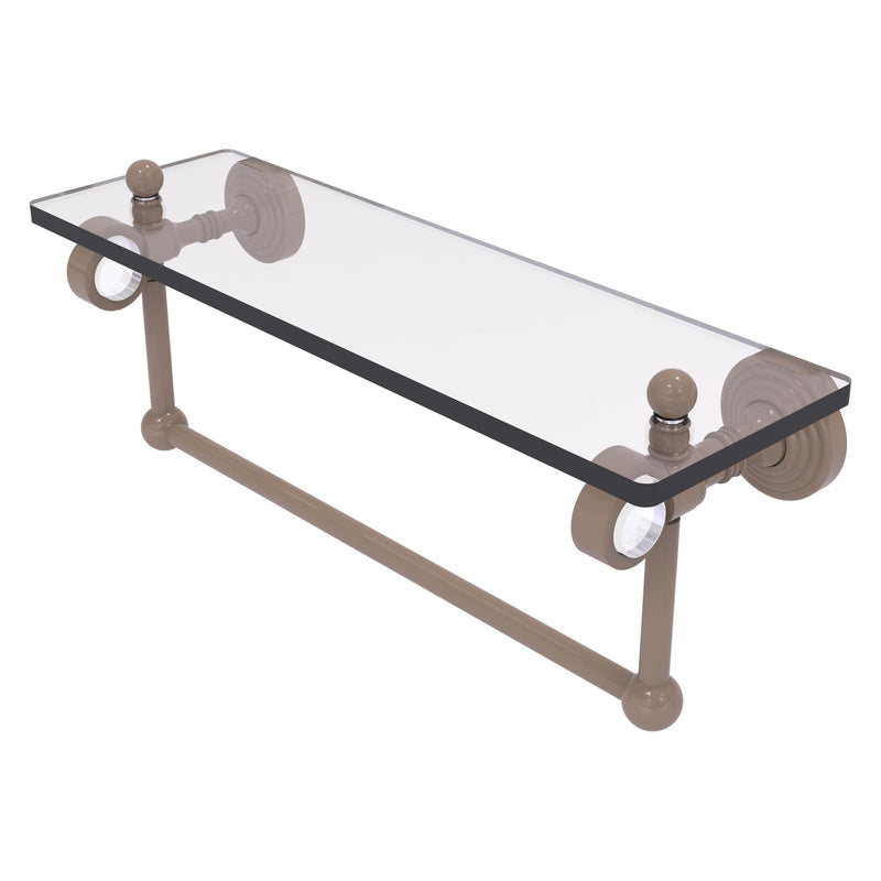 Pacific Grove Collection Glass Shelf with Towel Bar with Smooth Accents