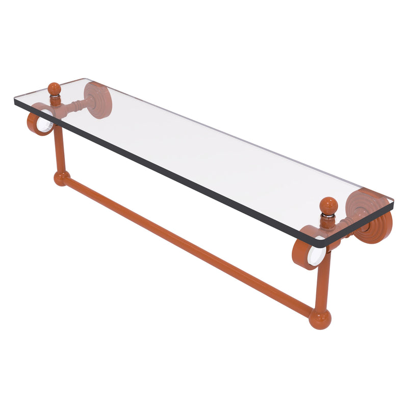 Pacific Grove Collection Glass Shelf with Towel Bar with Smooth Accents