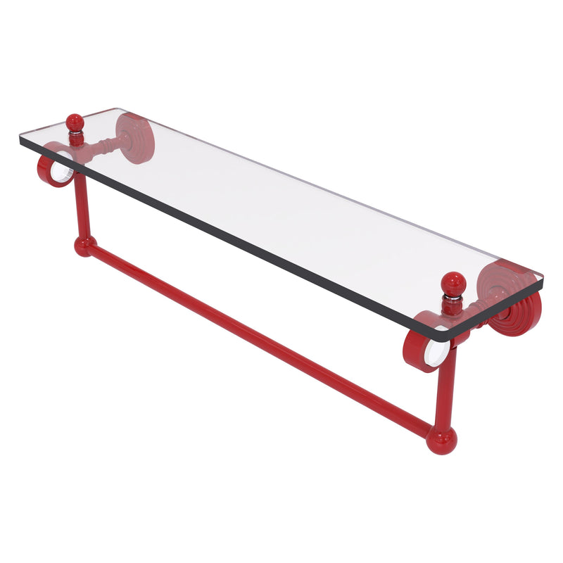 Pacific Grove Collection Glass Shelf with Towel Bar with Smooth Accents