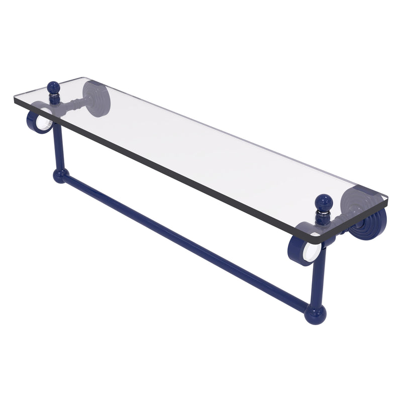 Pacific Grove Collection Glass Shelf with Towel Bar with Smooth Accents