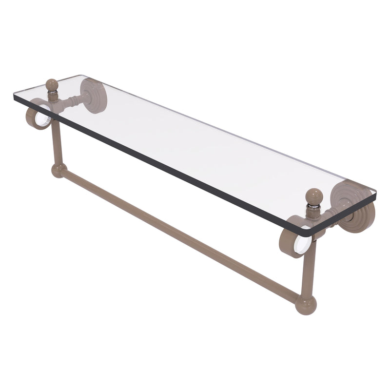 Pacific Grove Collection Glass Shelf with Towel Bar with Smooth Accents