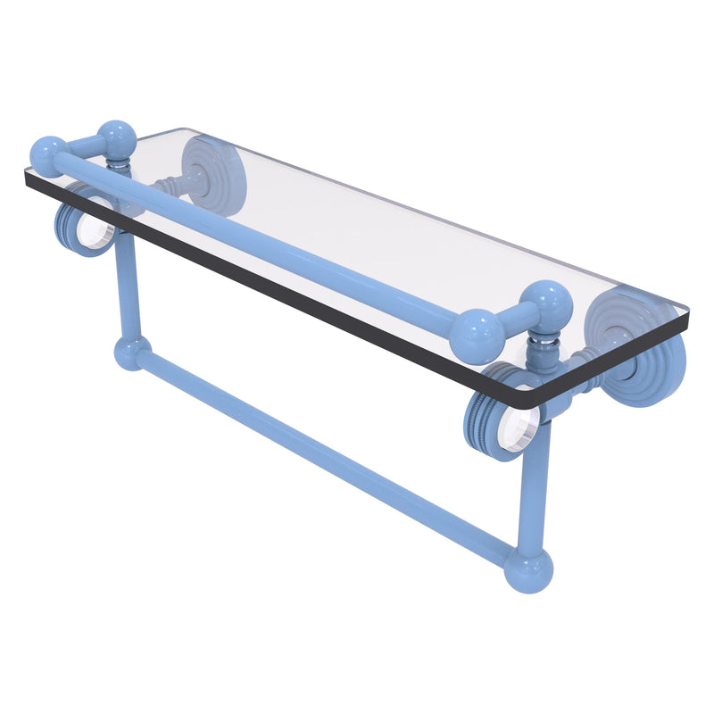 Pacific Grove Collection Glass Shelf with Gallery Rail and Towel Bar with Dotted Accents