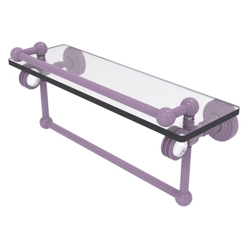 Pacific Grove Collection Glass Shelf with Gallery Rail and Towel Bar with Dotted Accents