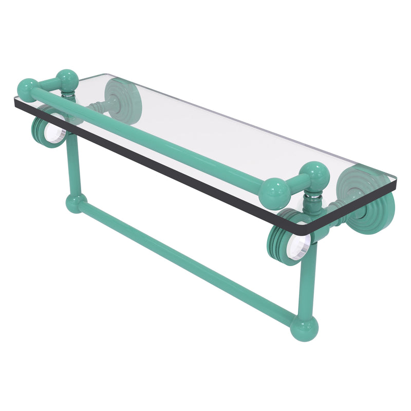 Pacific Grove Collection Glass Shelf with Gallery Rail and Towel Bar with Dotted Accents