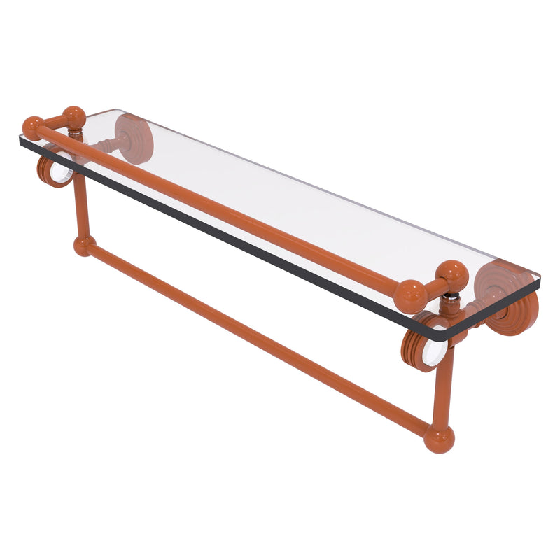 Pacific Grove Collection Glass Shelf with Gallery Rail and Towel Bar with Dotted Accents