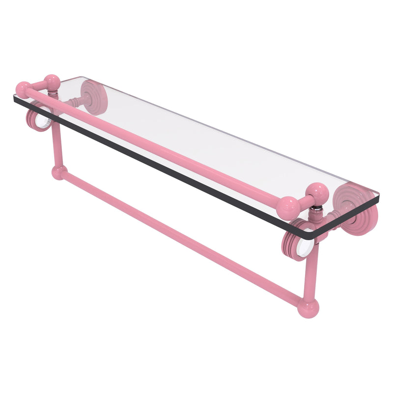 Pacific Grove Collection Glass Shelf with Gallery Rail and Towel Bar with Dotted Accents