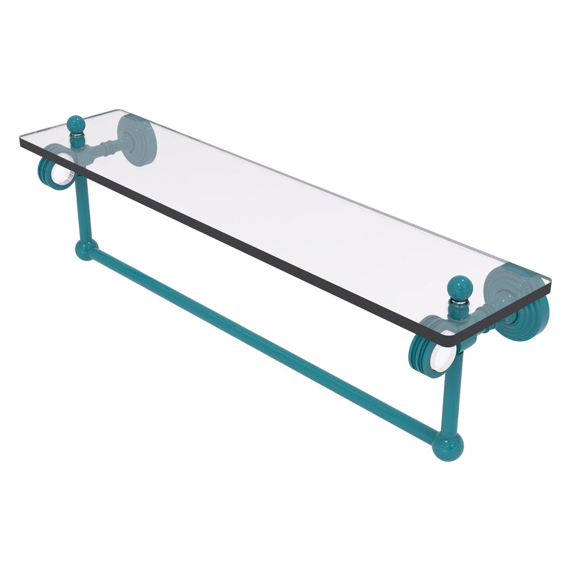 Pacific Grove Collection Glass Shelf with Towel Bar with Dotted Accents