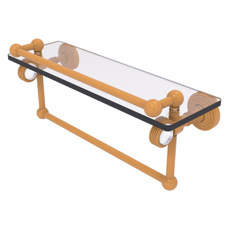 Pacific Grove Collection Glass Shelf with Gallery Rail and Towel Bar with Grooved Accents