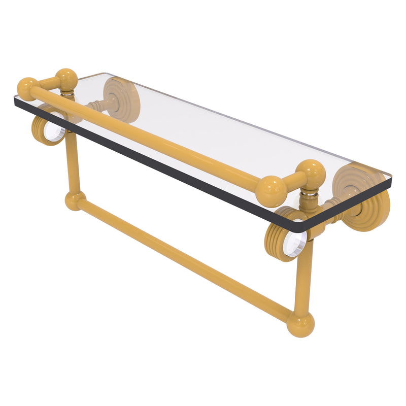 Pacific Grove Collection Glass Shelf with Gallery Rail and Towel Bar with Grooved Accents