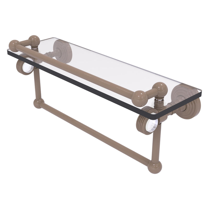 Pacific Grove Collection Glass Shelf with Gallery Rail and Towel Bar with Grooved Accents