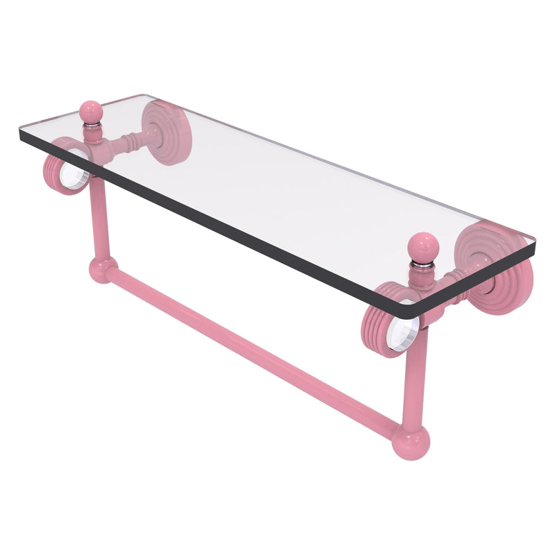 Pacific Grove Collection Glass Shelf with Towel Bar with Grooved Accents