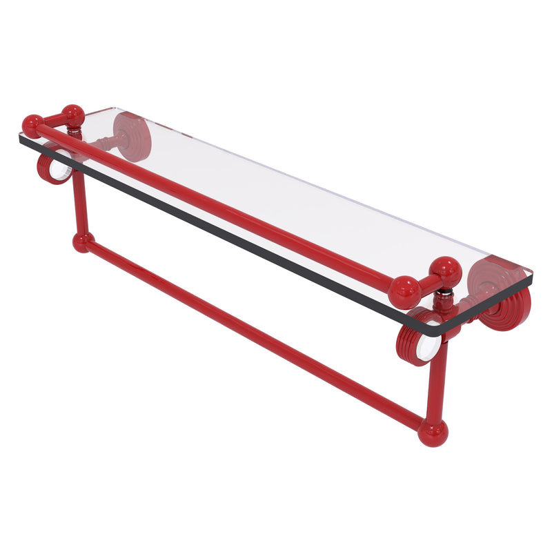 Pacific Grove Collection Glass Shelf with Gallery Rail and Towel Bar with Grooved Accents