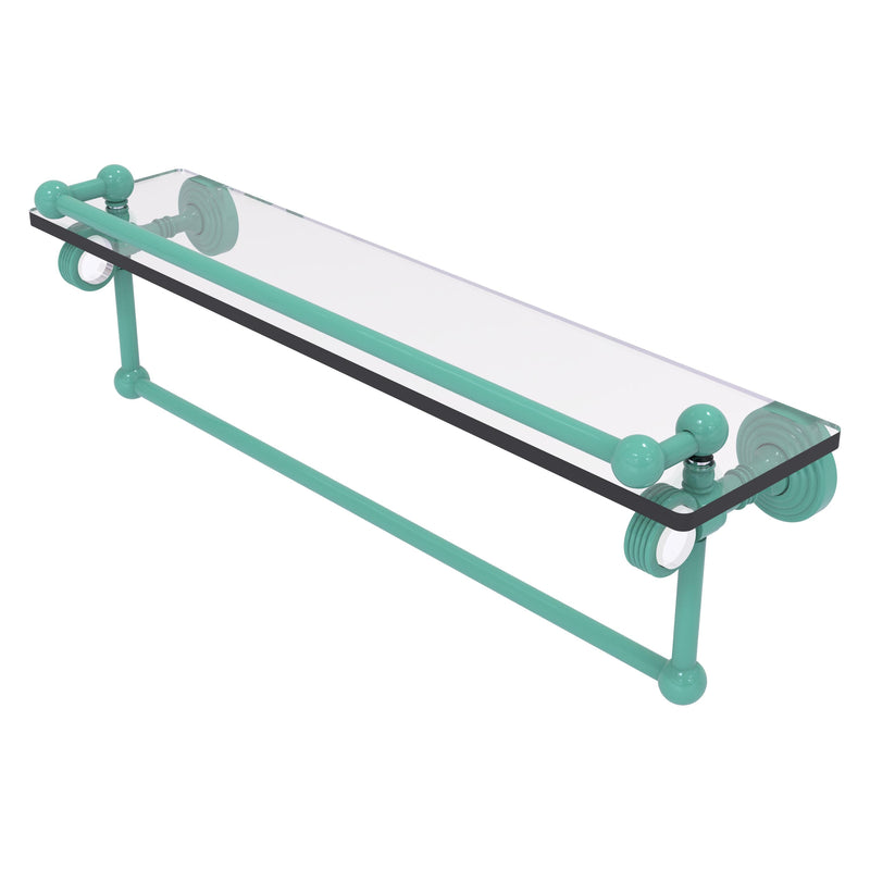 Pacific Grove Collection Glass Shelf with Gallery Rail and Towel Bar with Grooved Accents