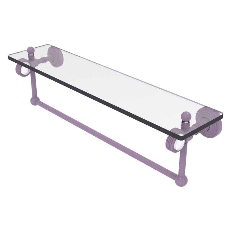 Pacific Grove Collection Glass Shelf with Towel Bar with Grooved Accents