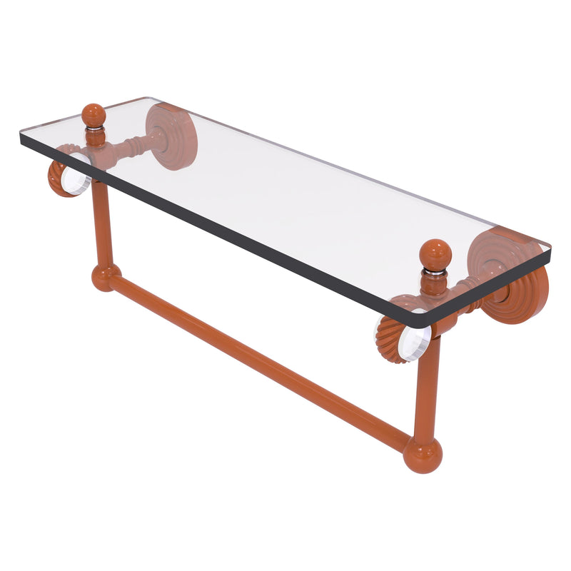 Pacific Grove Collection Glass Shelf with Towel Bar with Twisted Accents