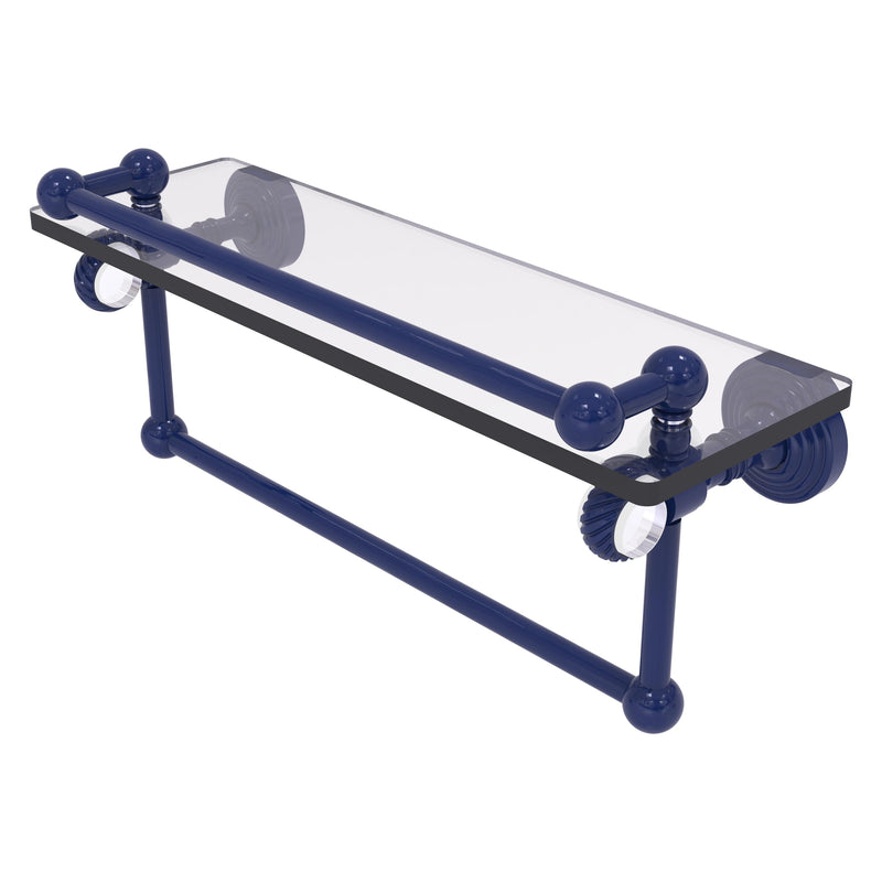 Pacific Grove Collection Glass Shelf with Gallery Rail and Towel Bar with Twisted Accents