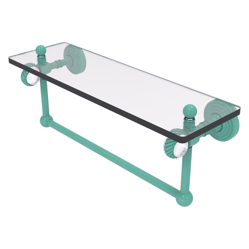 Pacific Grove Collection Glass Shelf with Towel Bar with Twisted Accents