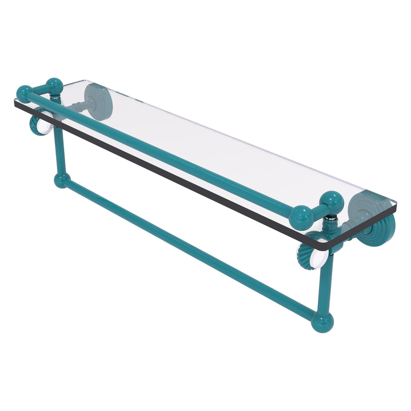 Pacific Grove Collection Glass Shelf with Gallery Rail and Towel Bar with Twisted Accents