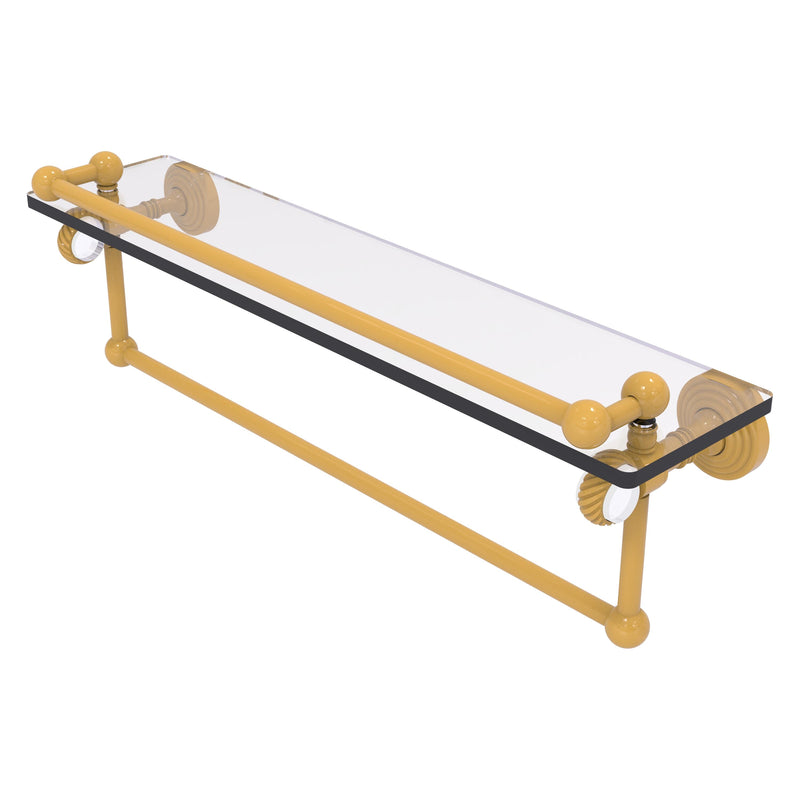 Pacific Grove Collection Glass Shelf with Gallery Rail and Towel Bar with Twisted Accents