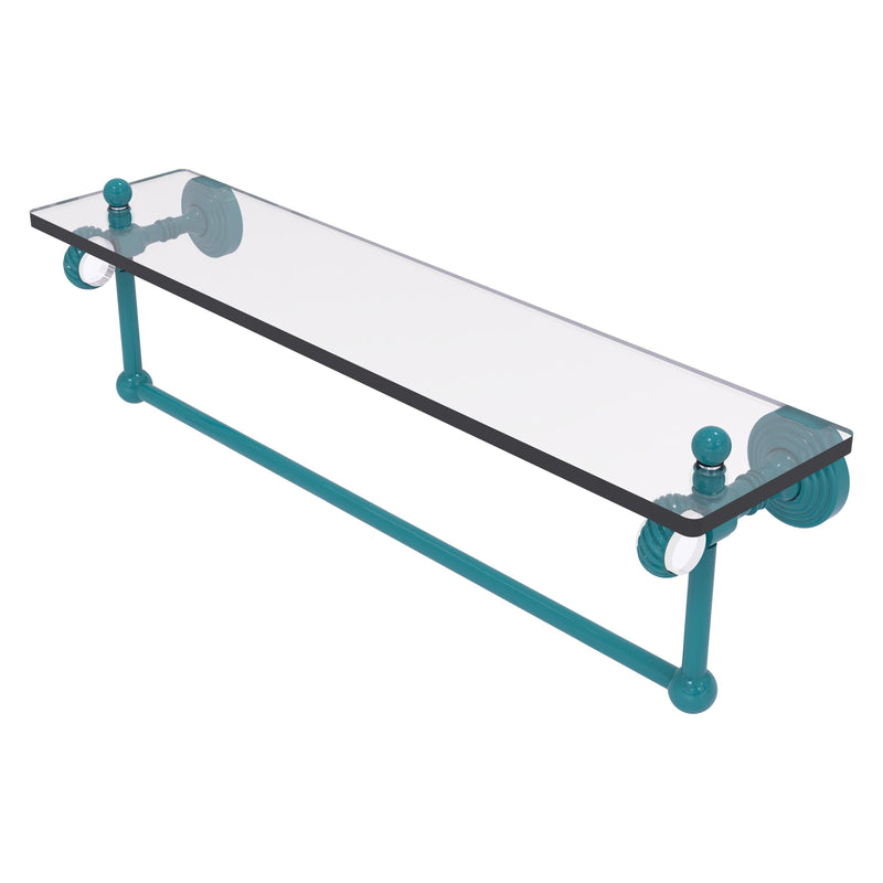 Pacific Grove Collection Glass Shelf with Towel Bar with Twisted Accents