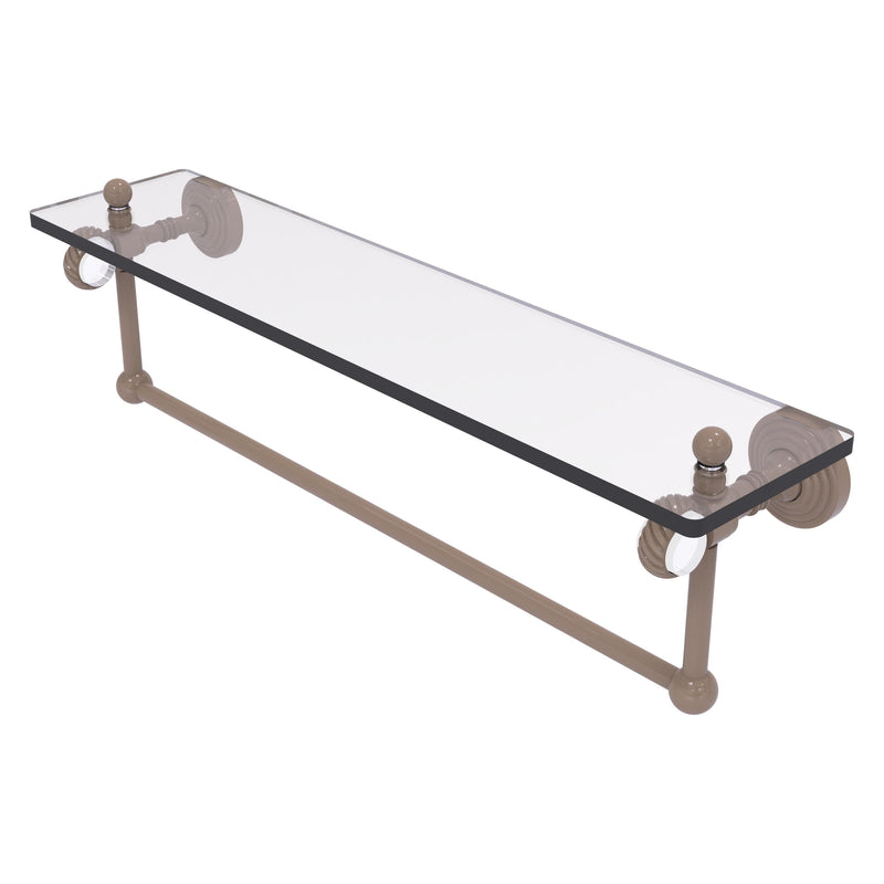 Pacific Grove Collection Glass Shelf with Towel Bar with Twisted Accents