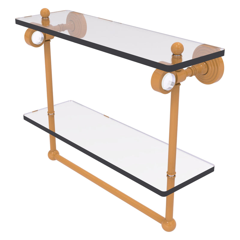 Pacific Grove Collection Double Glass Shelf  with Towel Bar with Smooth Accents