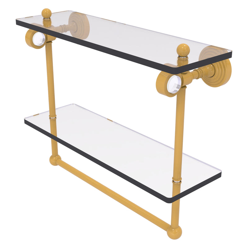 Pacific Grove Collection Double Glass Shelf  with Towel Bar with Smooth Accents