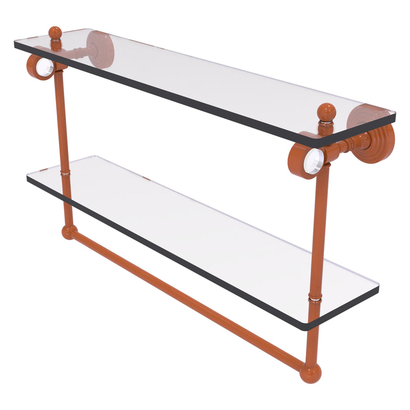 Pacific Grove Collection Double Glass Shelf  with Towel Bar with Smooth Accents