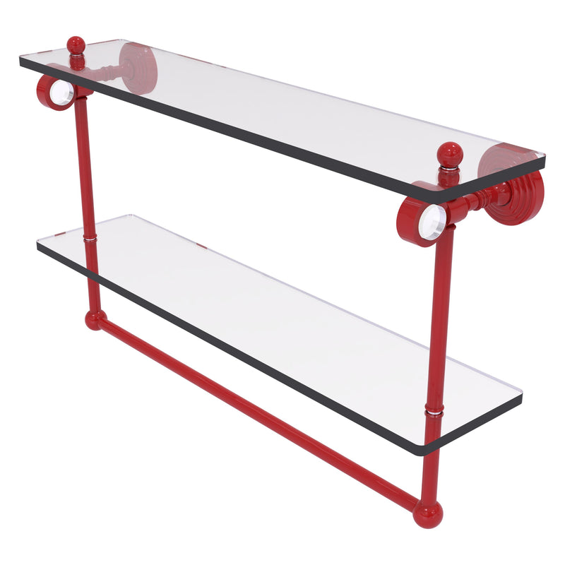 Pacific Grove Collection Double Glass Shelf  with Towel Bar with Smooth Accents