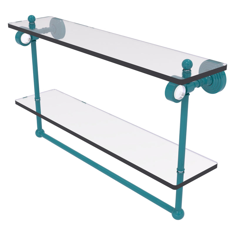 Pacific Grove Collection Double Glass Shelf  with Towel Bar with Smooth Accents