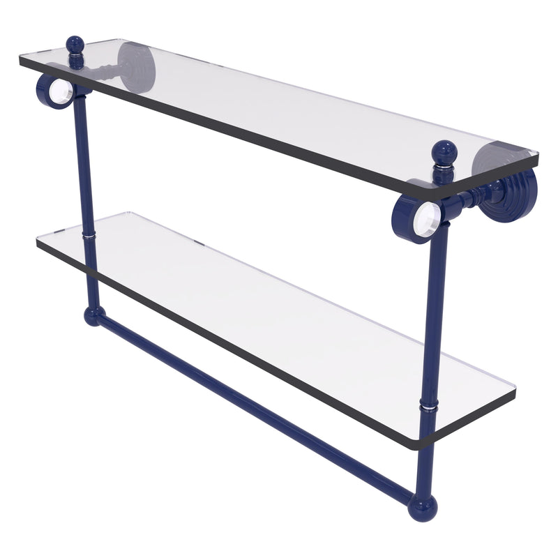 Pacific Grove Collection Double Glass Shelf  with Towel Bar with Smooth Accents