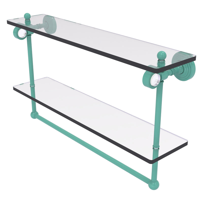 Pacific Grove Collection Double Glass Shelf  with Towel Bar with Smooth Accents