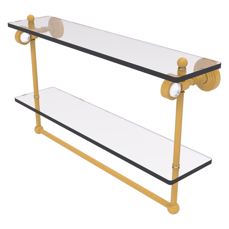 Pacific Grove Collection Double Glass Shelf  with Towel Bar with Smooth Accents