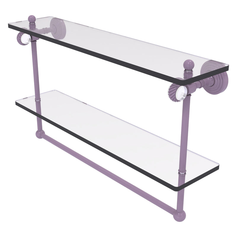 Pacific Grove Collection Double Glass Shelf  with Towel Bar with Twisted Accents