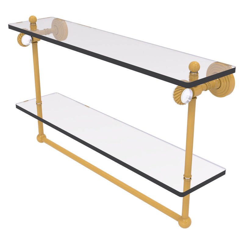 Pacific Grove Collection Double Glass Shelf  with Towel Bar with Twisted Accents